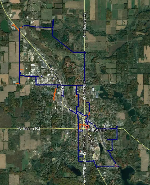 City of Hillsdale fiber map